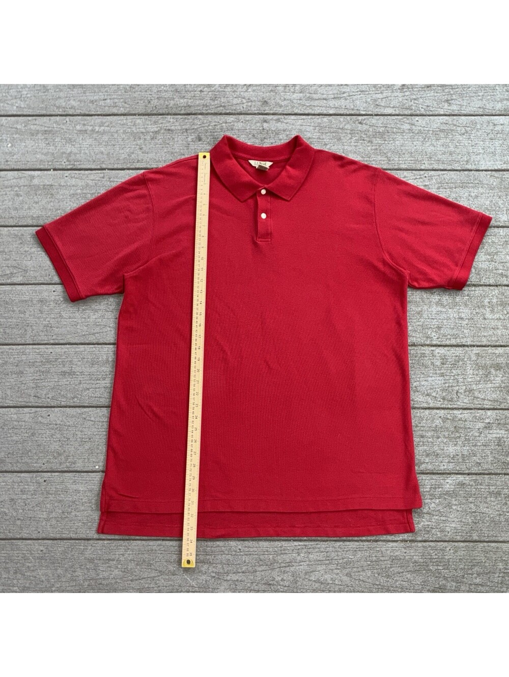 Vintage 2000s L.L. Bean Carefree Double L Polo Shirt Red Mens Large Tall Cotton